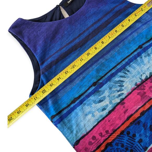 Desigual Sunset Stripe Sheath Dress Medium cobalt magenta - Picture 4 of 11